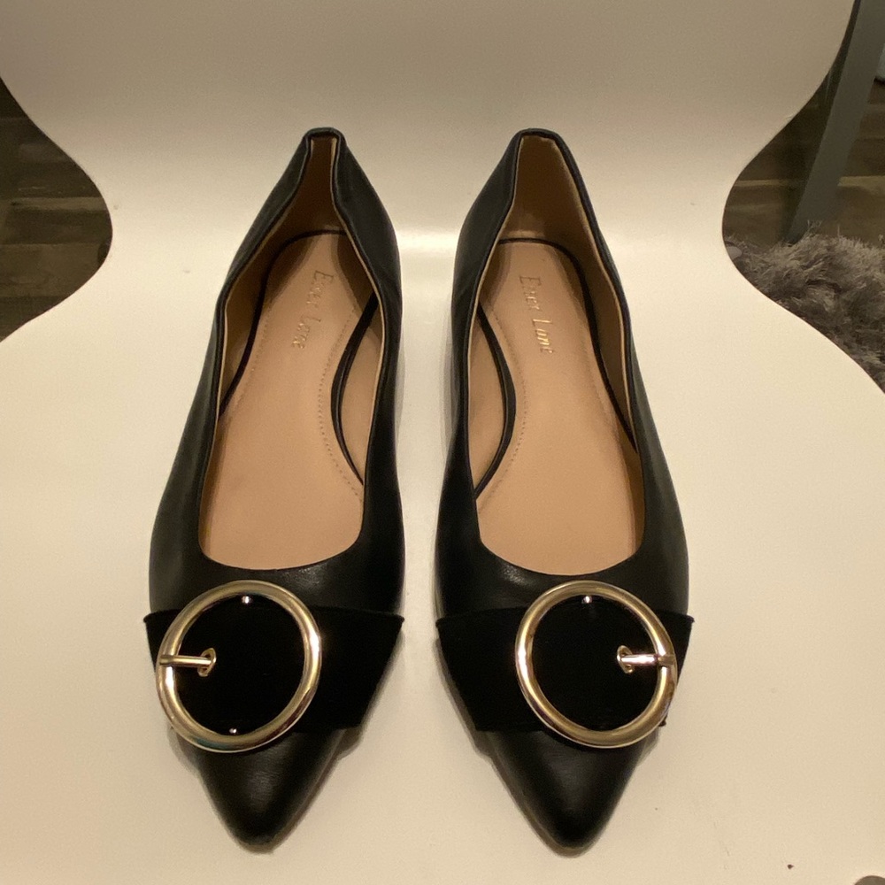 Black Flats with Silver Accents